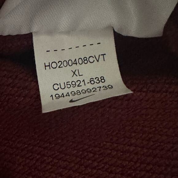 Nike Dri Fit Training Hooded Sweatshirt Women's XL Maroon Glitter Side Slit - Picture 4 of 8